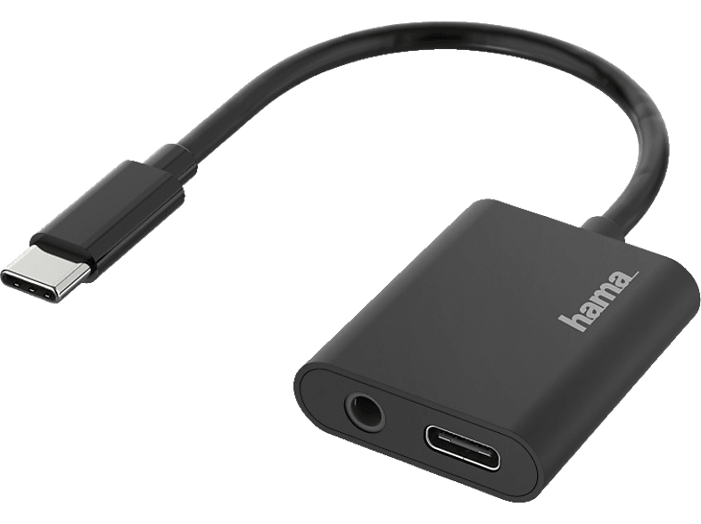 HAMA USB-C-Stecker auf 3.5-mm-Klinke/USB-C-Buchse Adapter, Schwarz Adapter  kaufen