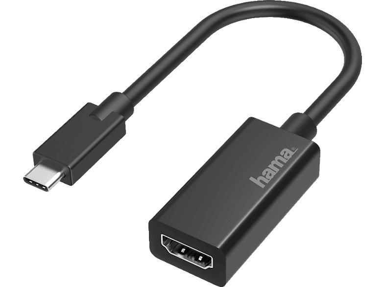 HAMA USB-C-Stecker Video Ultra-HD HDMI-Buchse Adapter, 4K auf Schwarz
