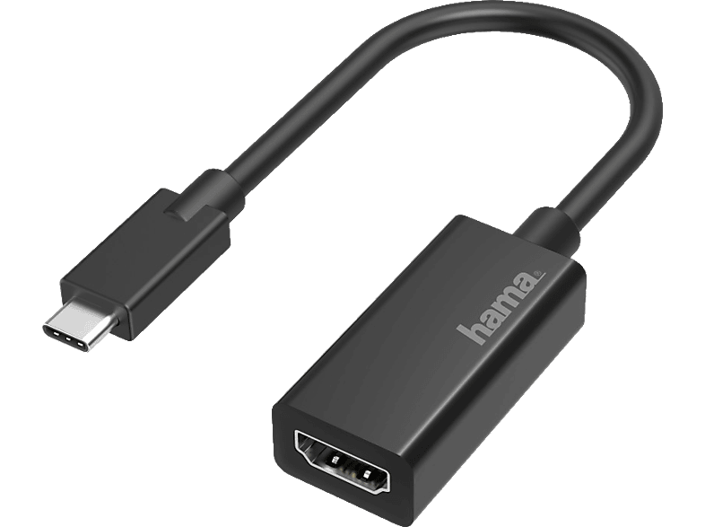 Adapter, HAMA auf Video USB-C-Stecker Schwarz 4K HDMI-Buchse Ultra-HD