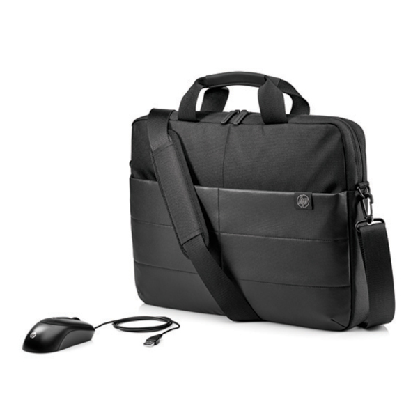 HP Classic Briefcase & Mouse Notebooktasche Aktentasche für Universal Nylon, Schwarz