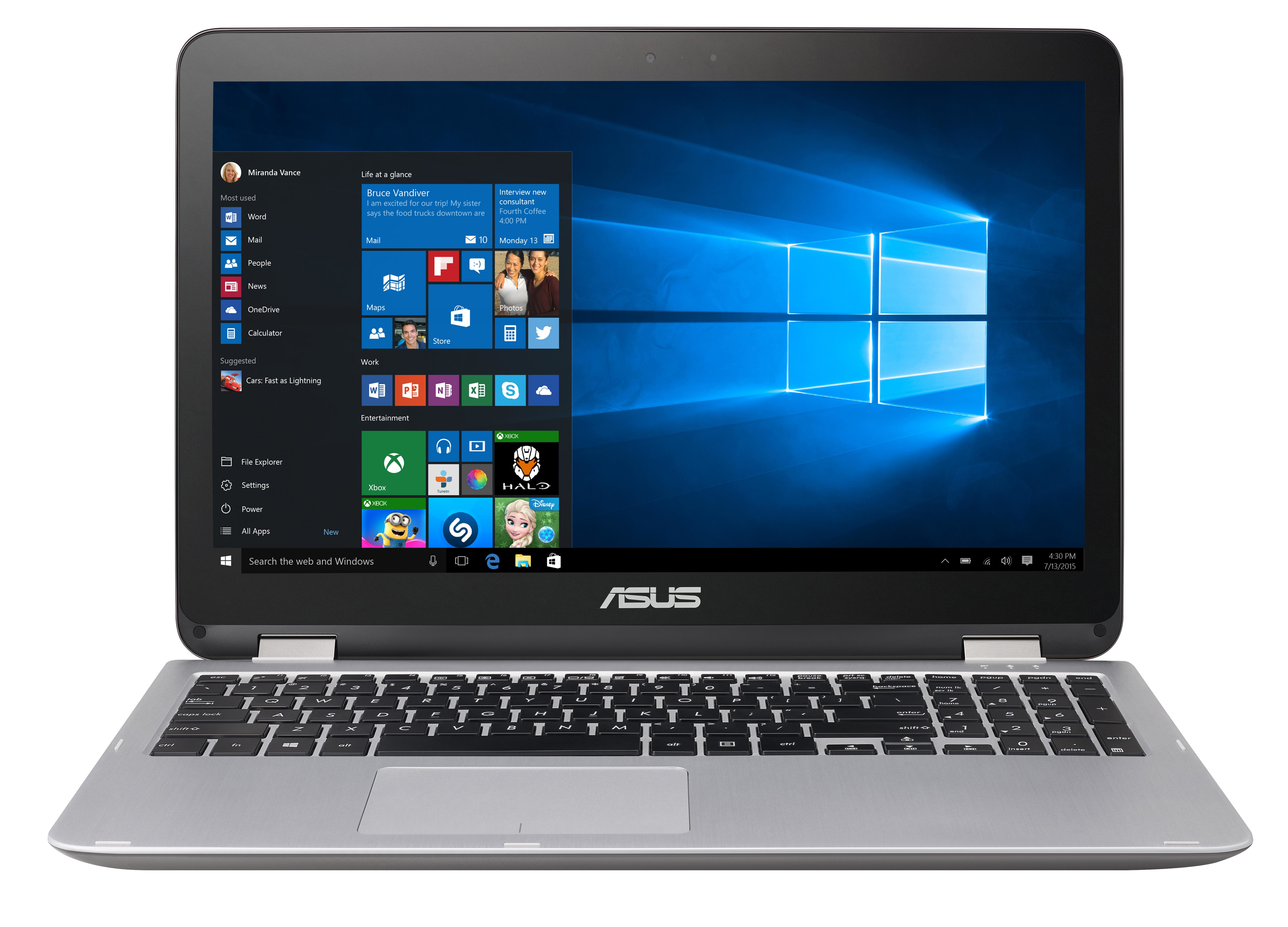 ASUS TP501UQ-FZ119T - 15,6 Zoll - Intel® Core™ i5 i5-7200U - 8 GB - 256 GB - NVIDIA - Windows 10 Home (64 Bit)