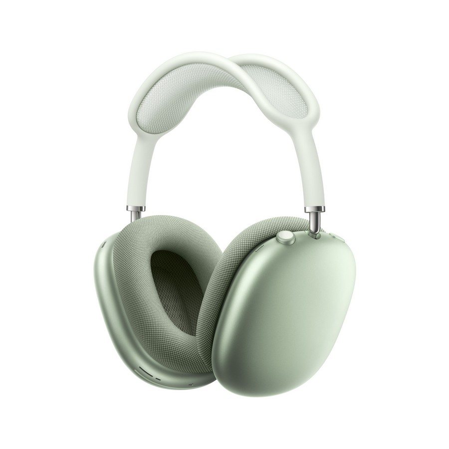 Auriculares Apple AirPods Max verdes sobre un fondo blanco.