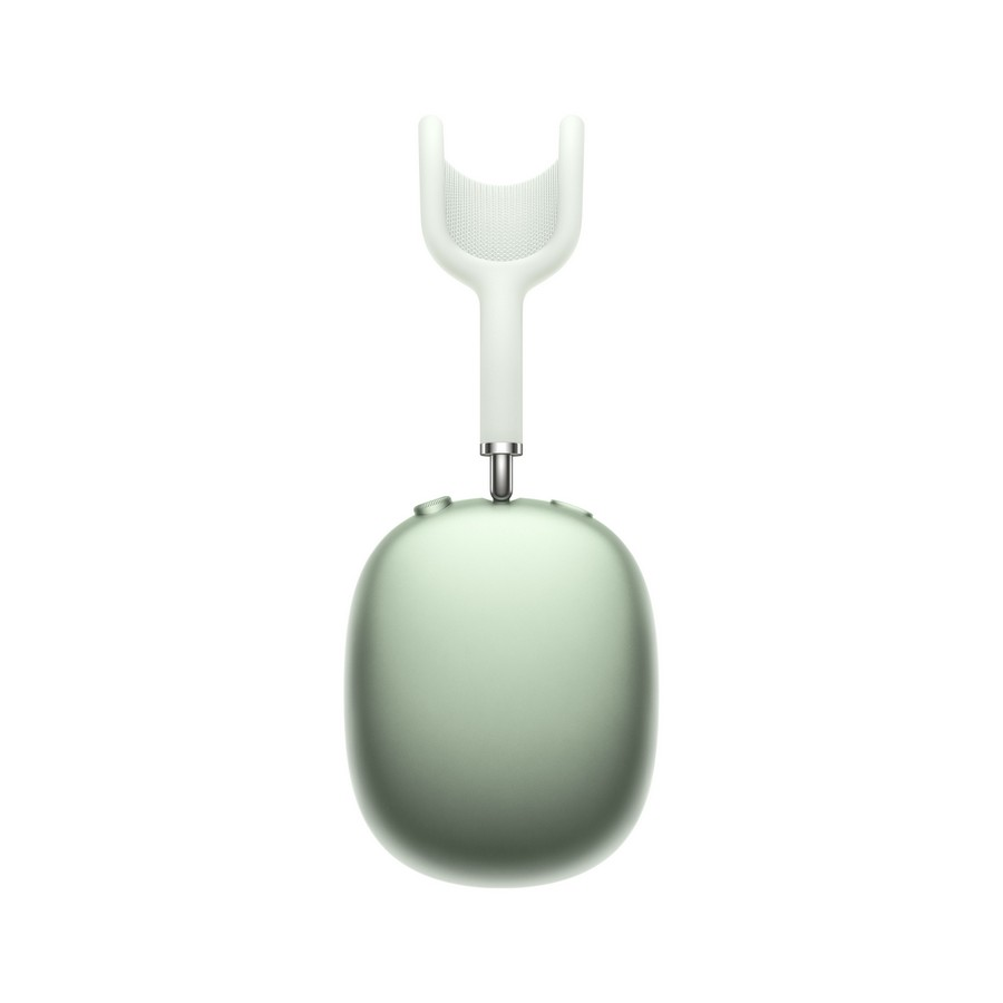 Un par de auriculares Apple AirPods Max verdes sobre un fondo blanco.
