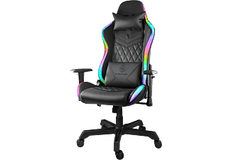 DELTACO Chaise de gaming RVB - Chaise de jeu (Noir/Multicolore)