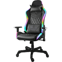 DELTACO RGB Gaming Stuhl Gaming Stuhl, Schwarz/Mehrfarbig