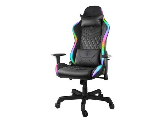 DELTACO RGB Gaming Stuhl - Gaming Stuhl (Schwarz/Mehrfarbig)