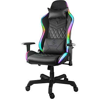 DELTACO RGB Gaming Stuhl - Gaming Stuhl (Schwarz/Mehrfarbig)