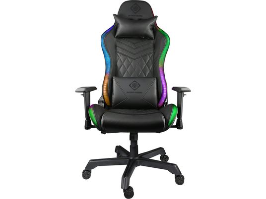 DELTACO RGB Gaming Stuhl - Gaming Stuhl (Schwarz/Mehrfarbig)