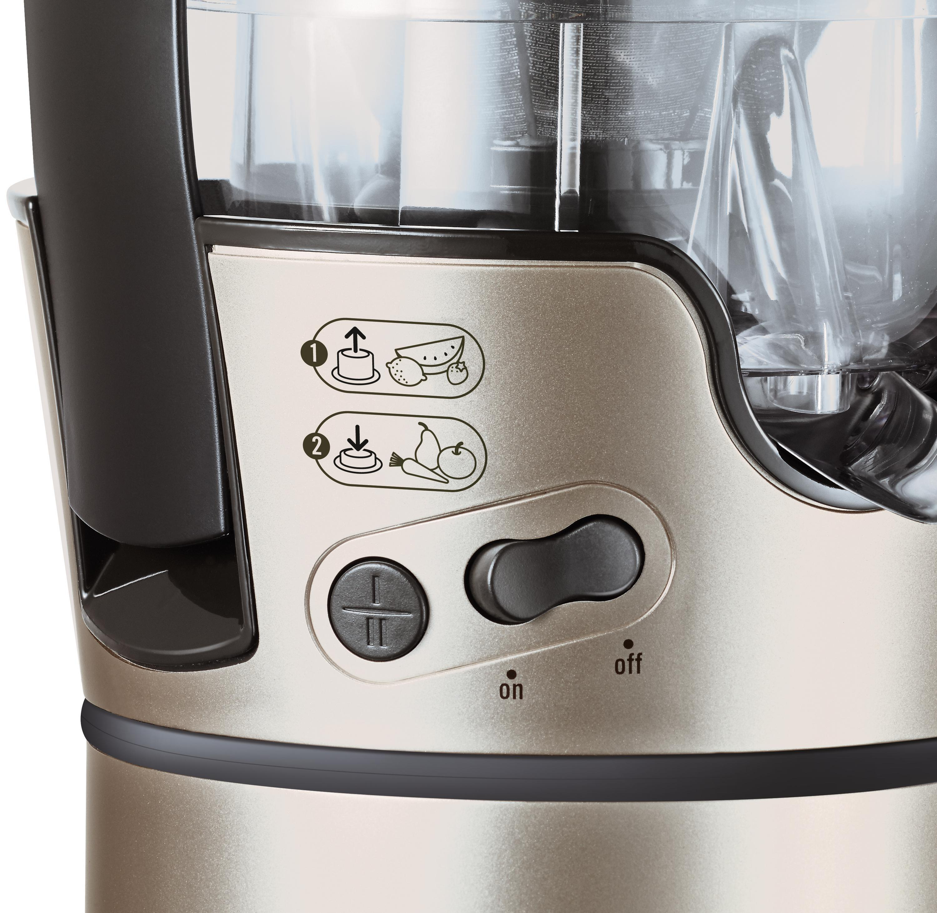 MOULINEX JU 385 H Elea Duo Entsafter 300 Watt, Edelstahl/Schwarz