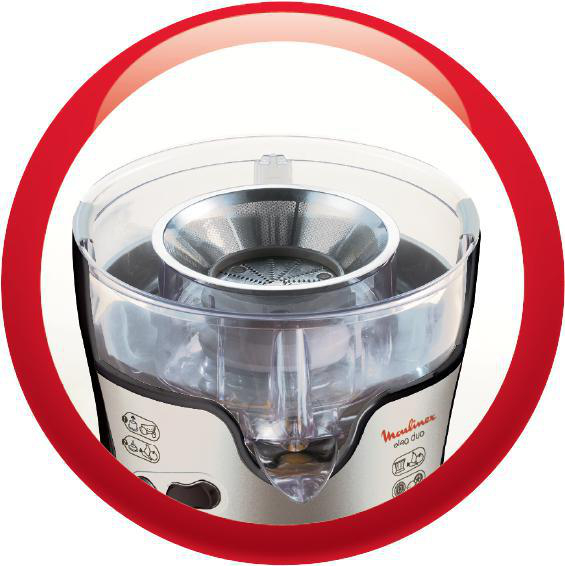MOULINEX JU 385 H Elea Duo Entsafter 300 Watt, Edelstahl/Schwarz