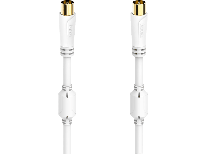 HAMA 00205246 - Antennen-Kabel (Weiss/Gold)
