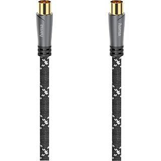 HAMA 00205071 - Câbles d'antenne (Noir/Gris/Or)