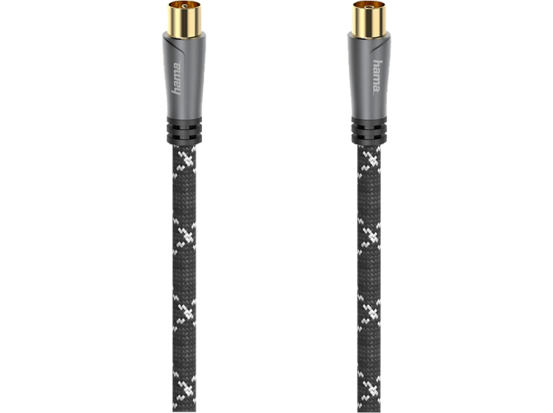 HAMA 00205072 - Antennen-Kabel (Schwarz/Grau/Gold)