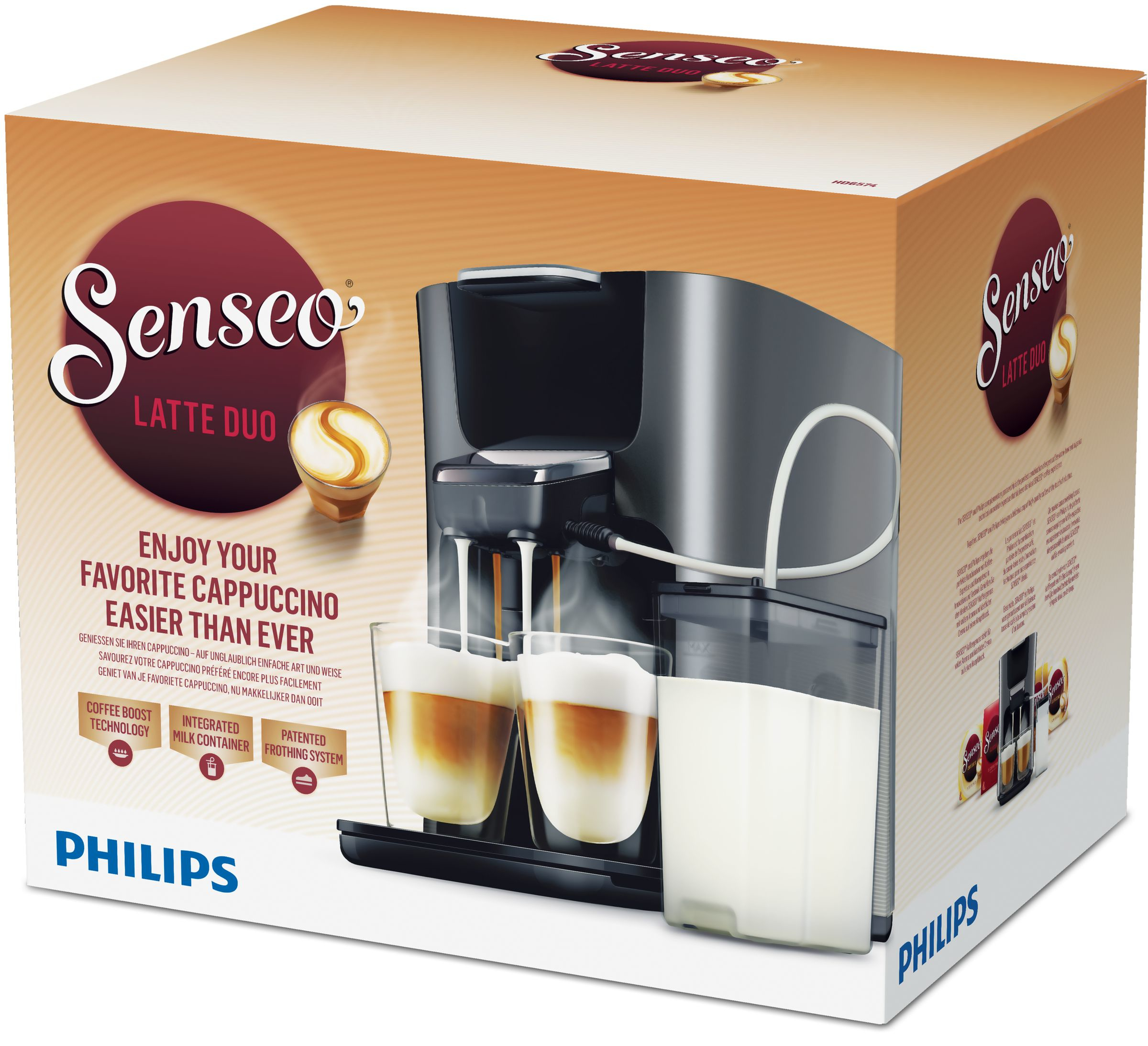PHILIPS SENSEO® HD6574/50 Latte Duo Plus Padmaschine, Anthrazit