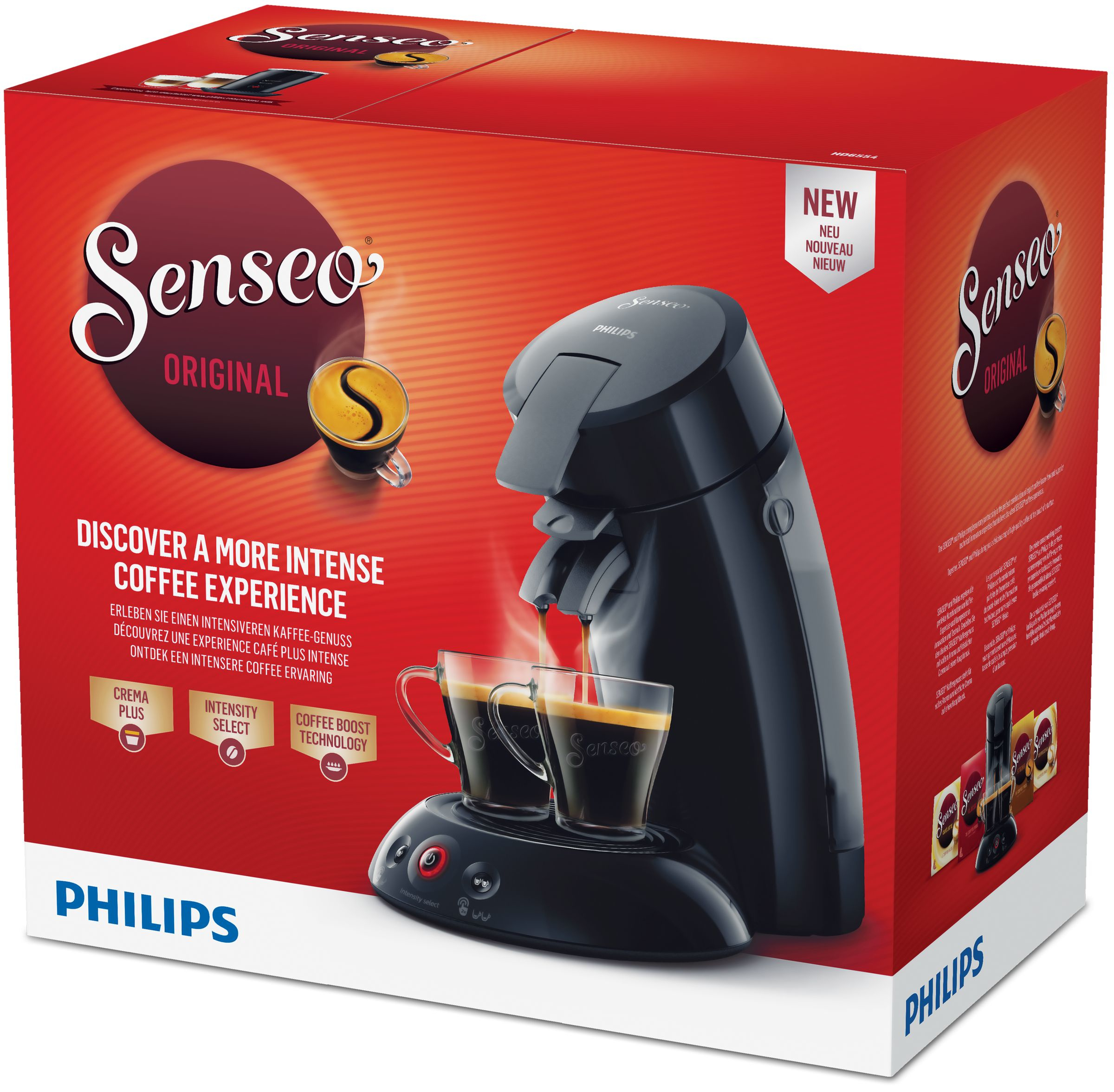 PHILIPS SENSEO® HD 6554/68 Original Padmaschine, Schwarz
