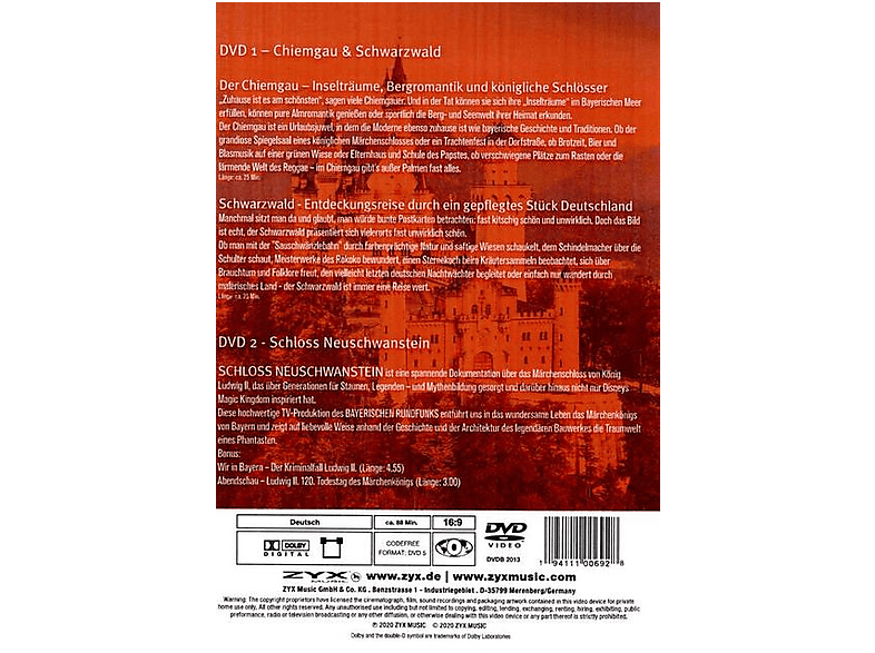 Urlaub in Deutschland mit den schönsten Schlössern DVD