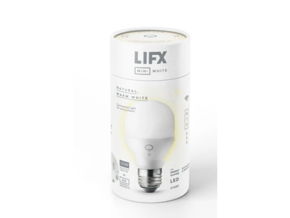 Bombilla inteligente - Lifx Mini White Wi-Fi Smart LED Light Bulb, E27, 8W, Blanco