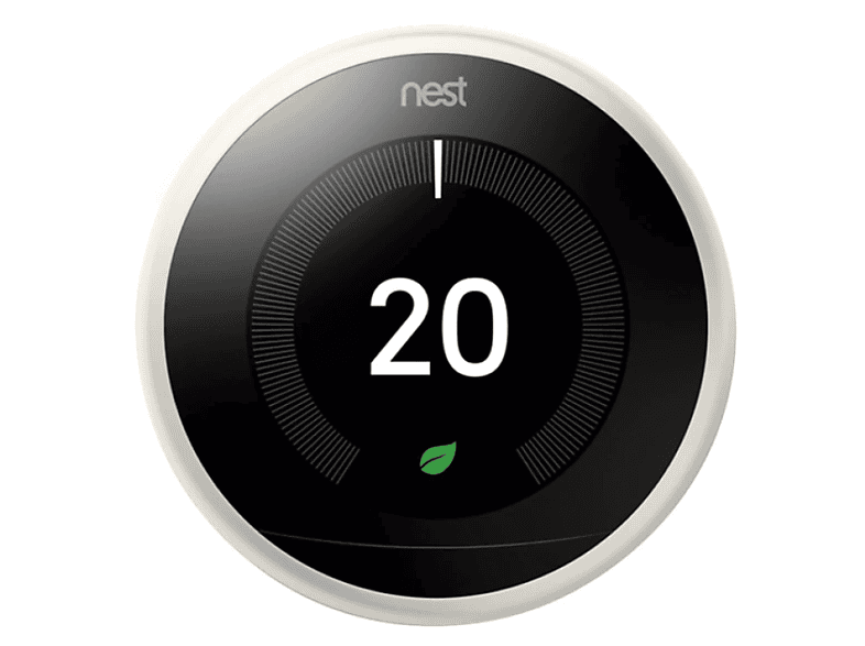 Termostato - Google Nest Learning Thermostat 3RD Generation W, Inteligente, Conexión inalámbrica, Blanco