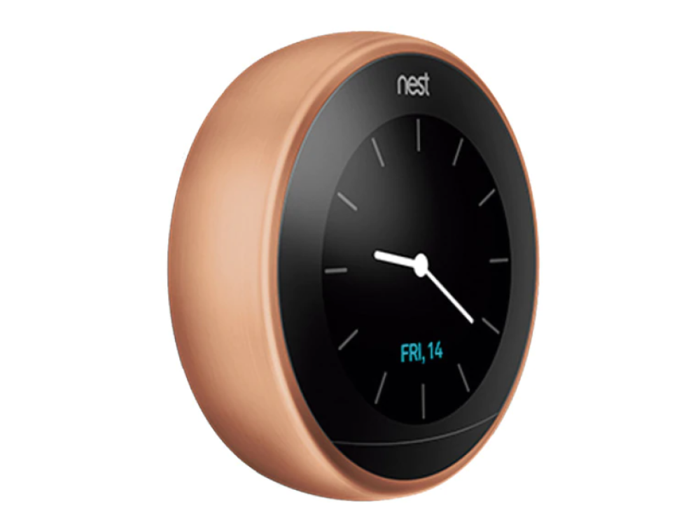 Termostato - Google Nest Learning Thermostat 3RD Generation C, Inteligente, Conexión inalámbrica, Cobre