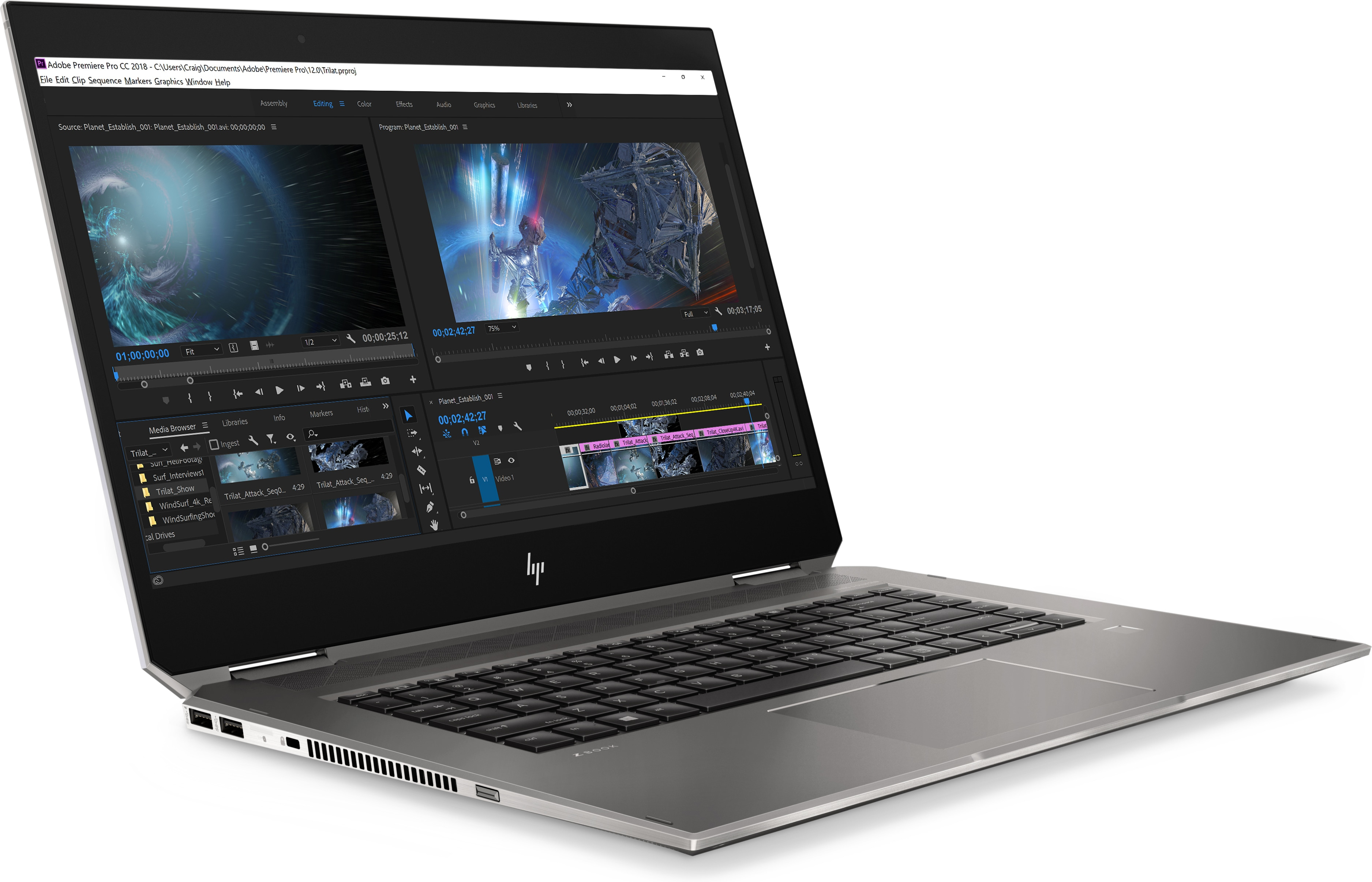 HP - B2B ZBook Studio x360 G5 - 15,6 Zoll - Intel® Core™ i7 i7-8850H - 32 GB - 1 TB