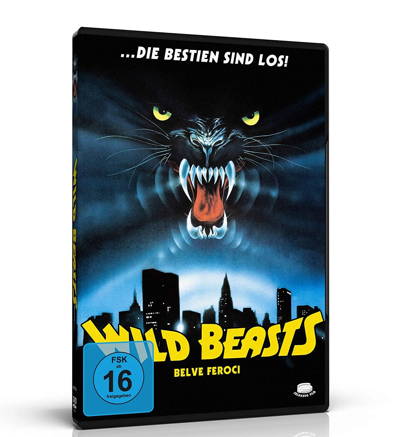 DVD-Hülle von Wild Beasts mit einem wilden Panther und Stadtbild.