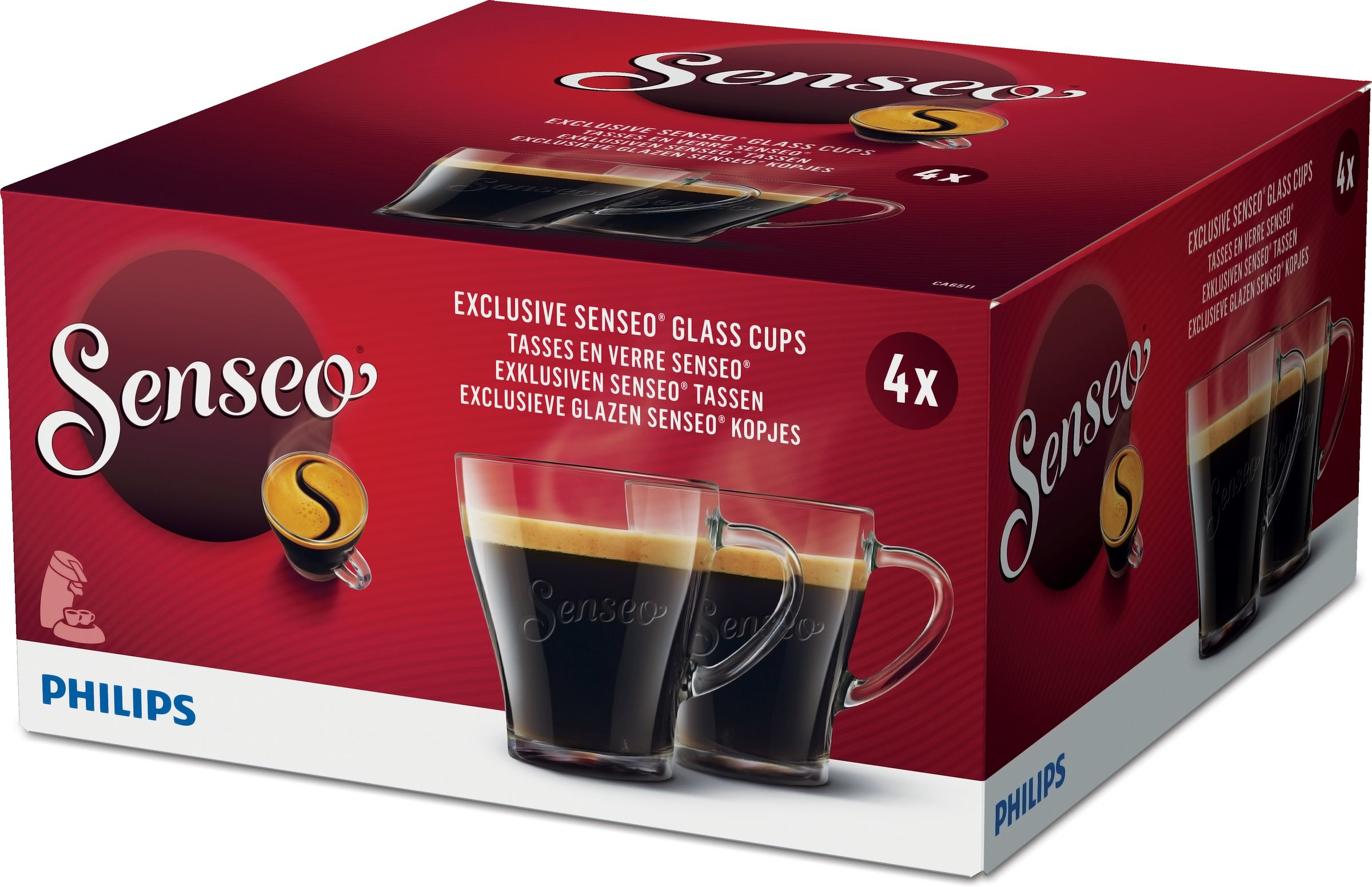 PHILIPS SENSEO® CA6511/00 Kaffee-Tassen-Set Transparent