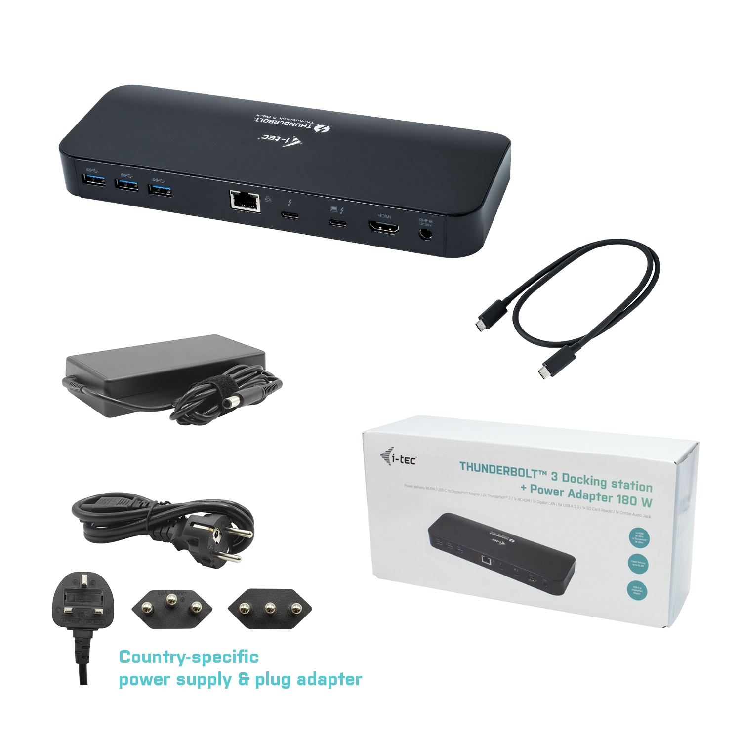 I-TEC TB3HDMIDOCK Dockingstation, Weltraum Grau