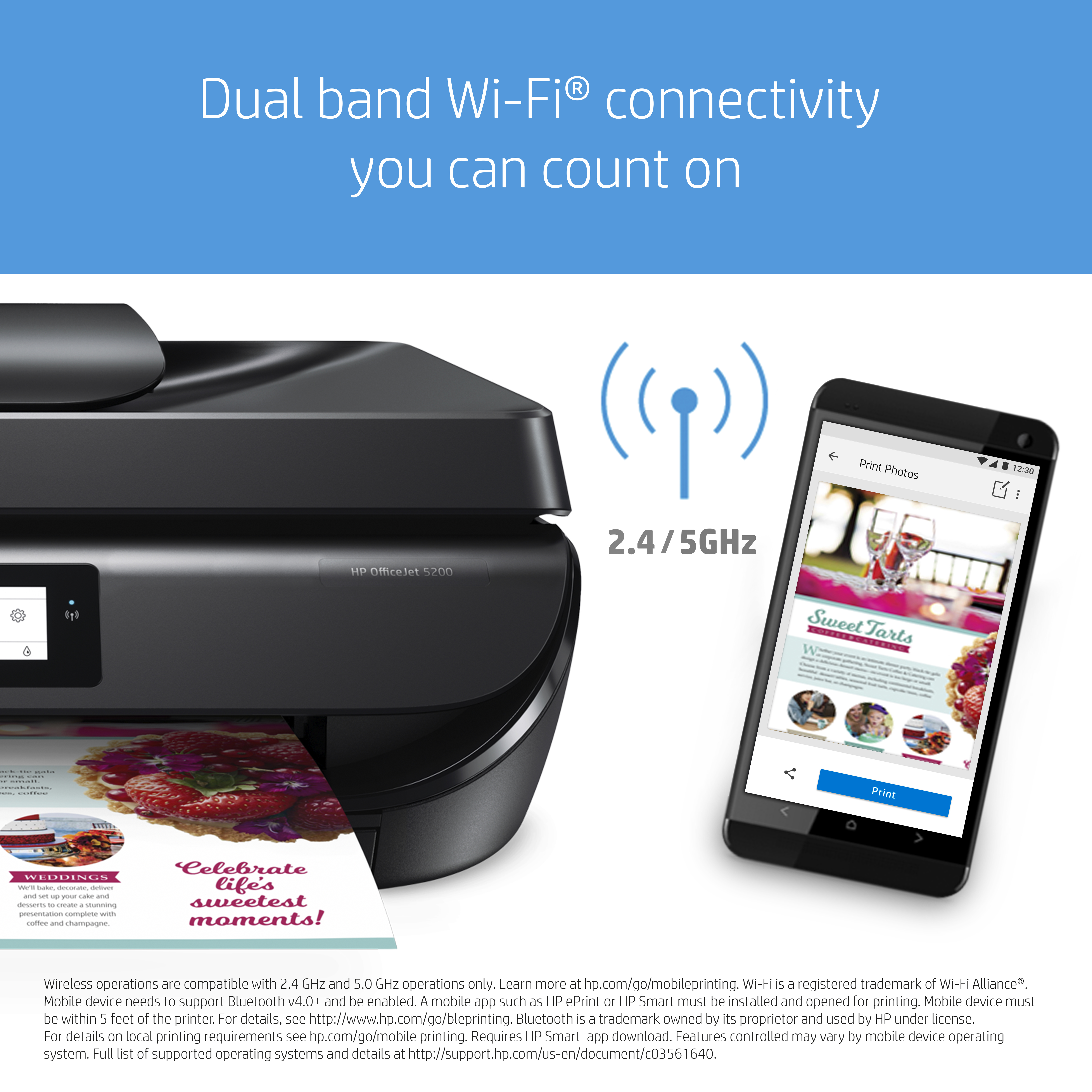 HP OfficeJet 5230 (Instant Ink) 4-in-1 Multifunktionsdrucker