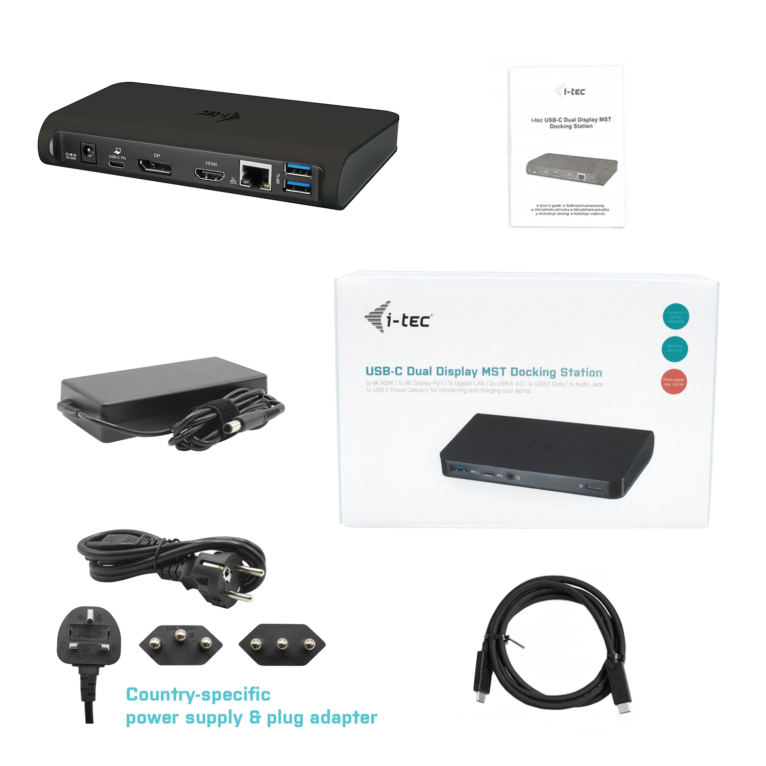 I-TEC C31DUALDOCKPD Dockingstation, Schwarz