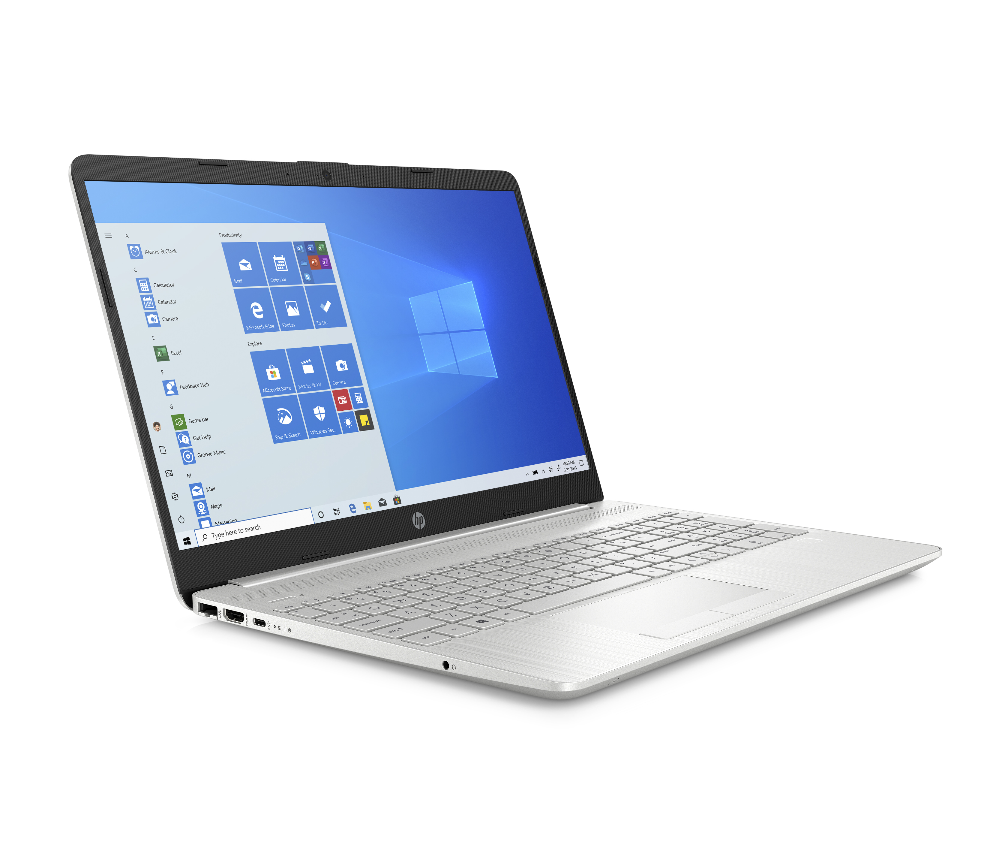 HP 15-dw1356ng, Notebook, SSD, mit 15,6 GB 256 Silber RAM, GB HDD, 1 Prozessor, i5-10210U TB 8 Intel® Zoll Display