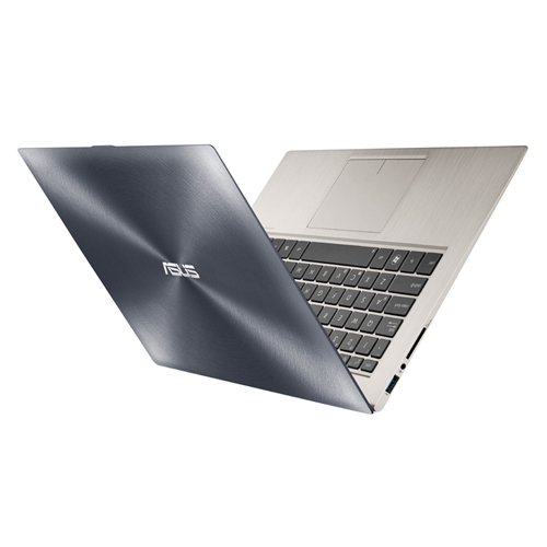 Ein Laptop mit offenem Deckel. Das ASUS-Logo ist sichtbar.