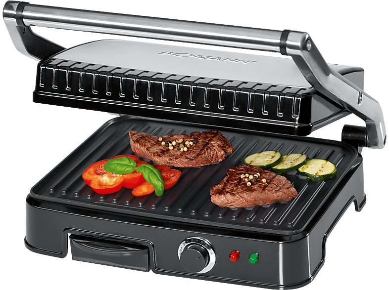 Bomann KG2242CB Kontaktgrill, Edelstahl, 2000 Watt