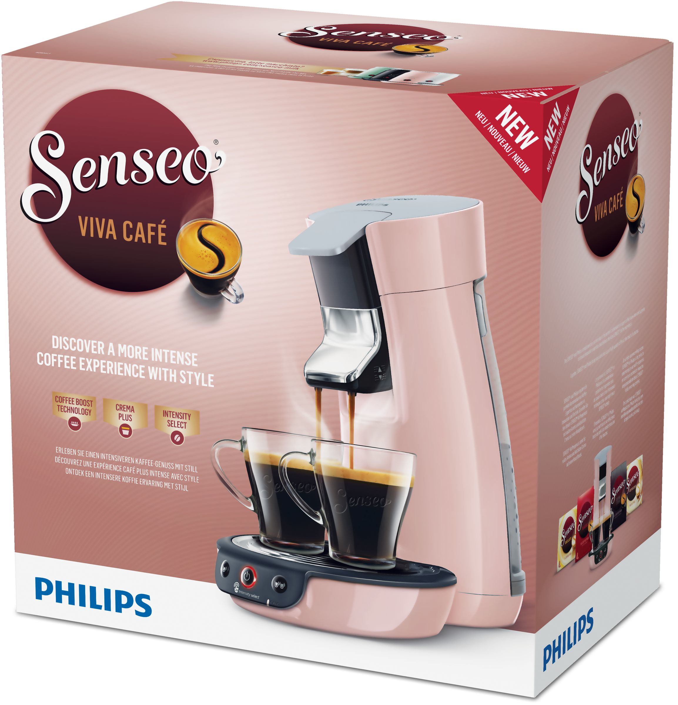 PHILIPS SENSEO® HD 65363/30 Viva Cafe Padmaschine, Rosa