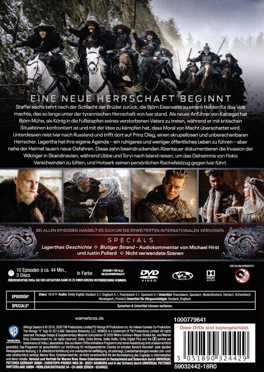 DVD-Hülle der Vikings-Serie mit Kriegern auf Pferden.