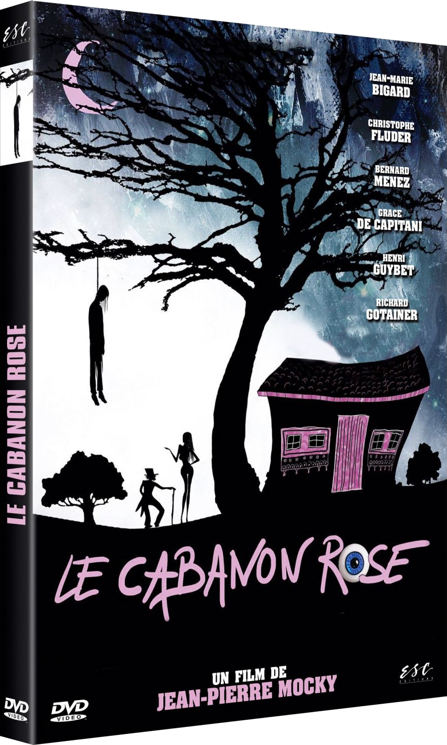 DVD-cover voor Le Cabanon Rose, met een tekening van een hangende persoon.