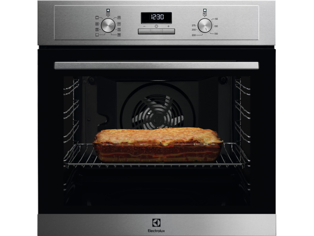 Horno - Electrolux EOH3H54X, 72 l, Multifunción, AquaClean, Display LED, 60 cm, A+, Inox