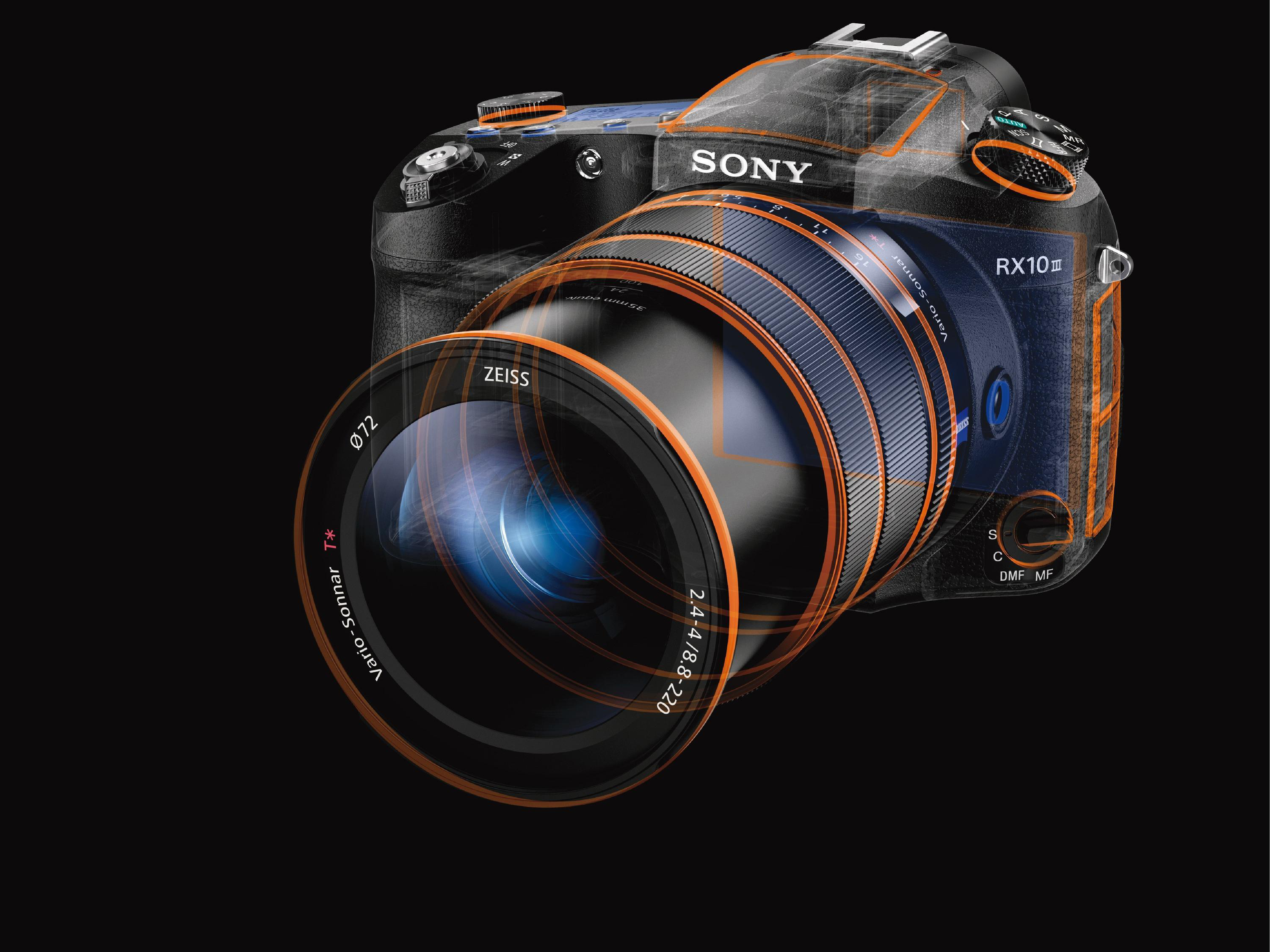 SONY Cyber-shot WLAN , opt. M3 Xtra Bridgekamera 25x TFT-LCD, NFC Fine, Zoom, DSC-RX10 Zeiss Schwarz