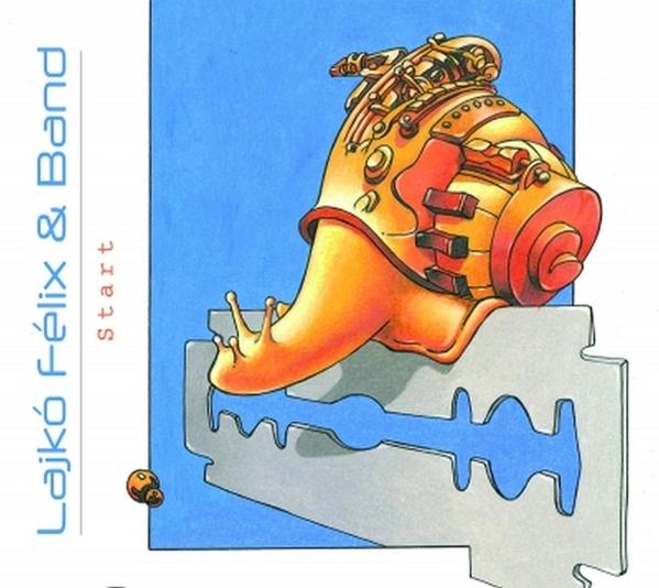 Album borító robot sisakot viselő csigával, borotvapengén.