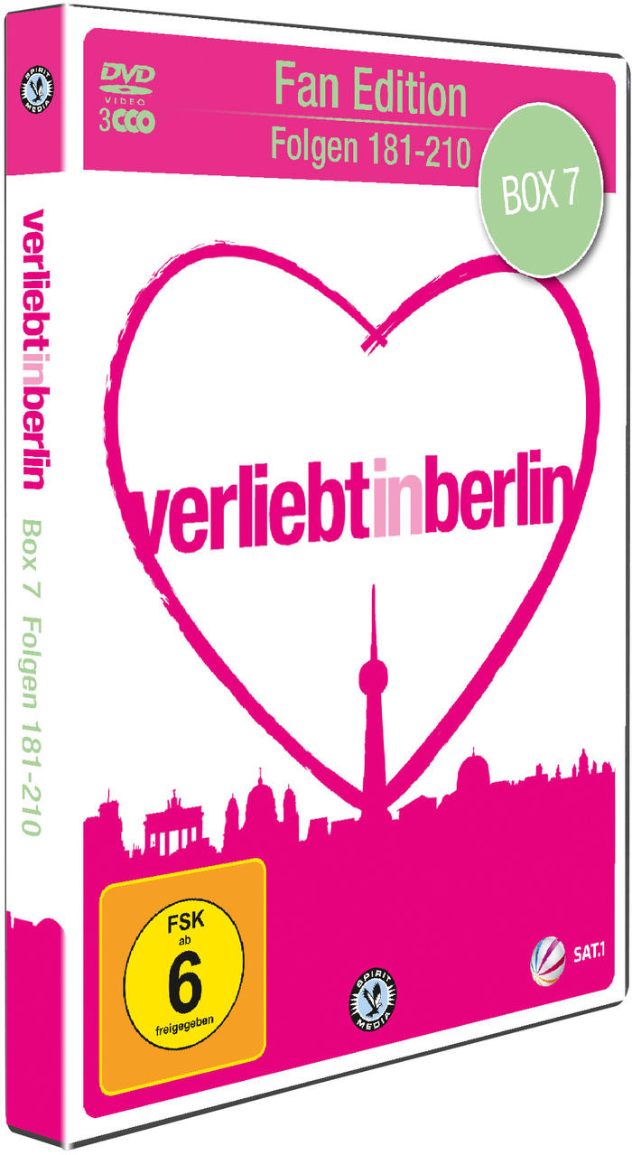 DVD-Box-Set für 'Verliebt in Berlin', Box 7, mit Herz und Skyline.