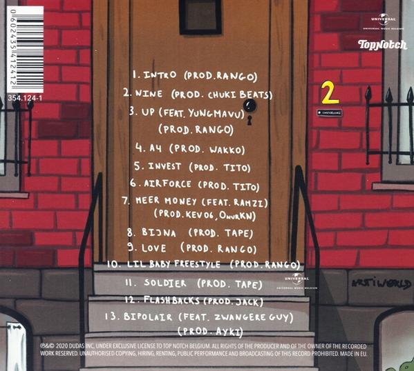 Pochette d'album avec une scène de rue, une liste des titres et un numéro '2' dans le coin supérieur droit.