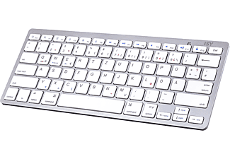 ISY IBK 1000, Tastatur, kabellos, Weiß/Silber