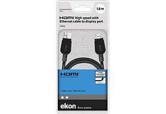 EKON HDMI cable with Ethernet to mini DisplayPort 1.8m - Svart