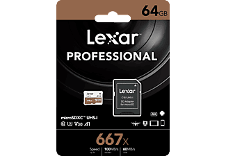 LEXAR High-Performance 667x UHS-I U3, Micro-SDXC Speicherkarte, 64 GB, 100 MB/s