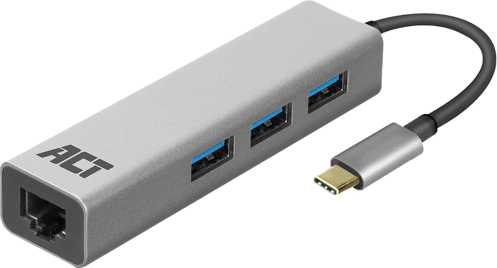 Act Usb-c To Usb-a Hub 3 Ports Met Gigabit Ethernet