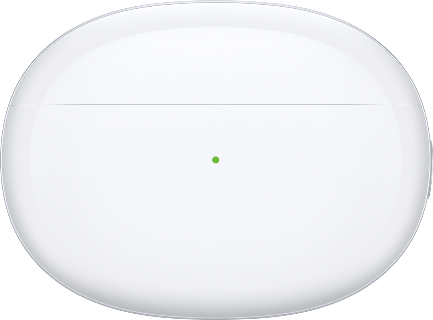 Witte, afgeronde behuizing met een kleine groene stip in het midden.