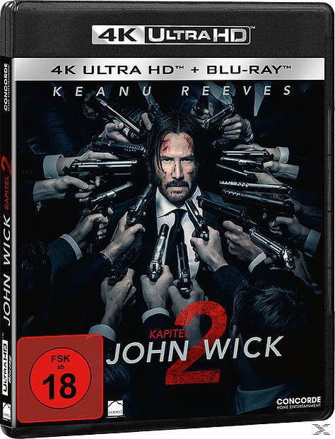 Ein Film-Box-Set: John Wick Kapitel 2, mit Keanu Reeves auf dem Cover.