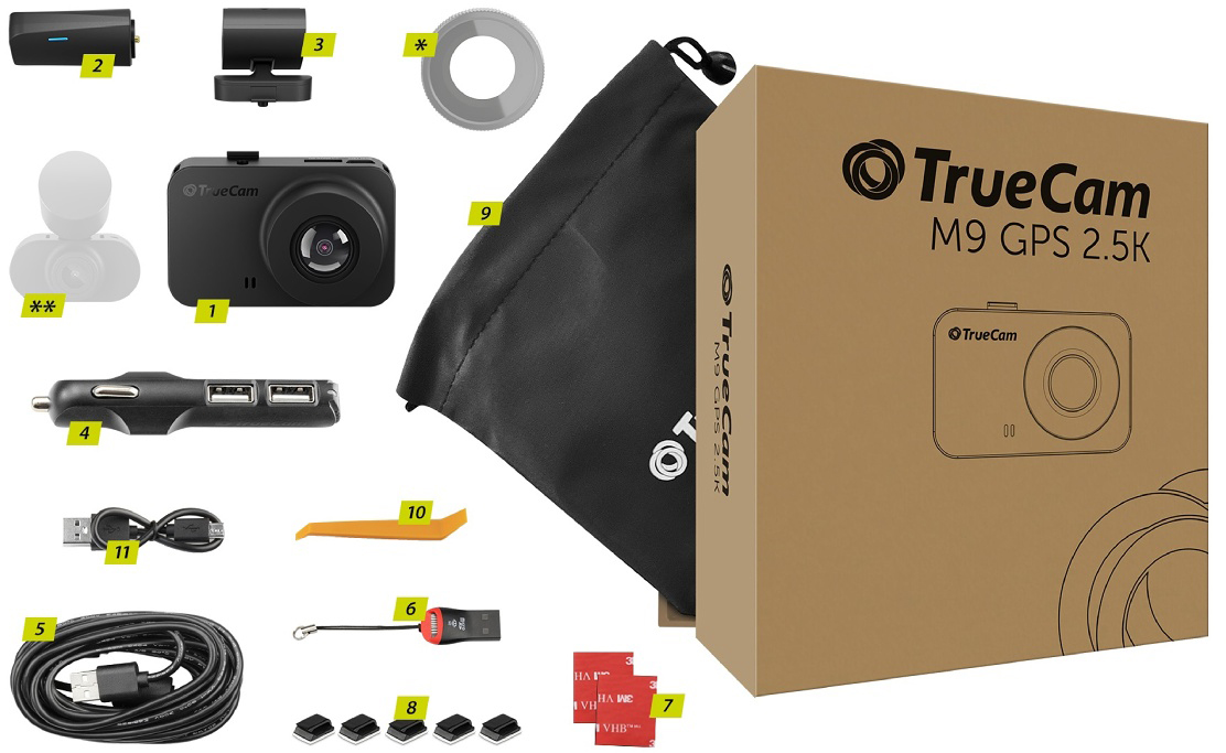 TRUECAM M9 GPS 2.5K autós kamera (TRCM9G25K)