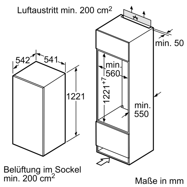 SIEMENS KI24RNFF1 iQ100 Kühlschrank (227 l, F, 1221 mm hoch, k.A.)