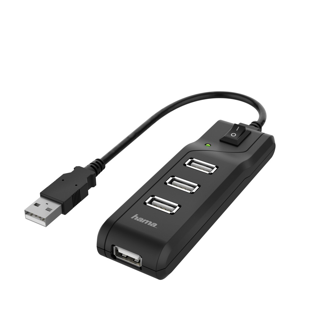 HAMA 4-fach, USB Schwarz Hub