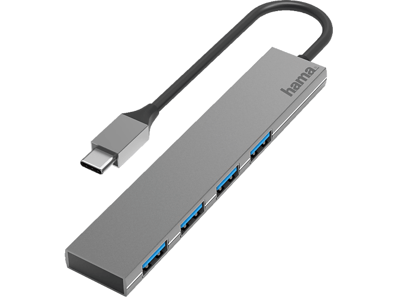 Anthrazit USB Hub, 4-fach, HAMA